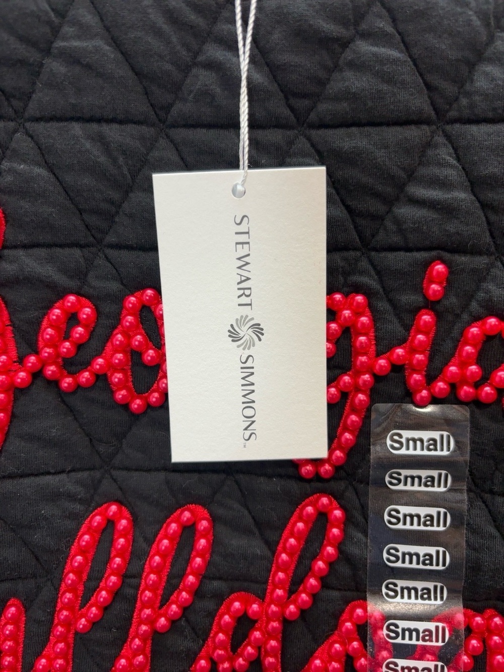 Stewart Simmons Georgia Bulldogs Quilted Top NWT Small Black Beaded - Picture 3 of 8